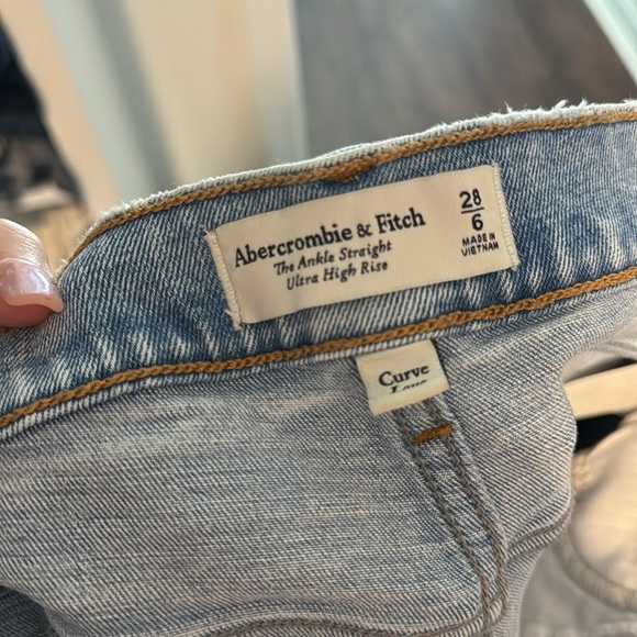 Abercrombie & Fitch Blue The Ankle Straight Ultra High Rise Leg Jeans - Picture 10 of 10